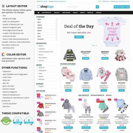 Szablon Prestashop dla sklepu z ubraniami i zabawkami  dla dzieci | HelpGuru.eu