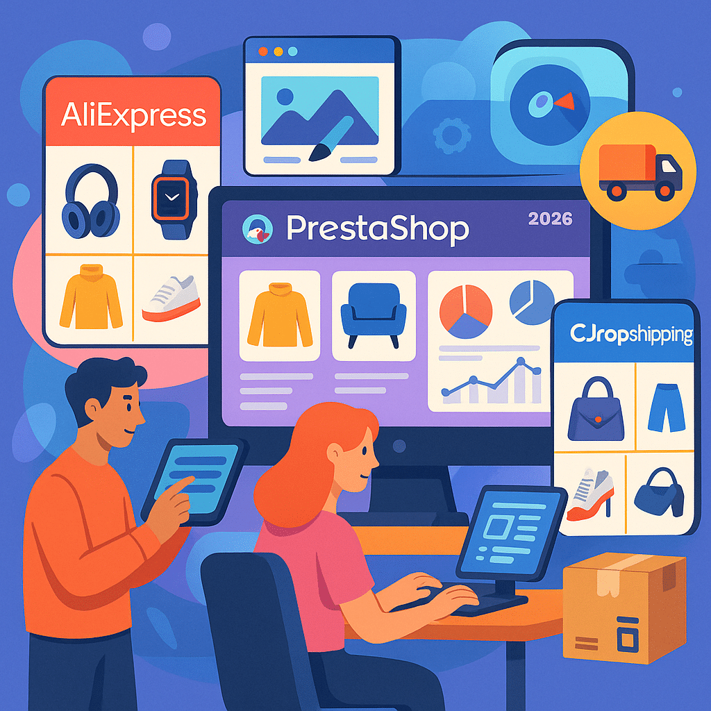 PrestaShop 2026 – jak zrobić sklep z dropshippingiem (AliExpress, CJdropshipping)