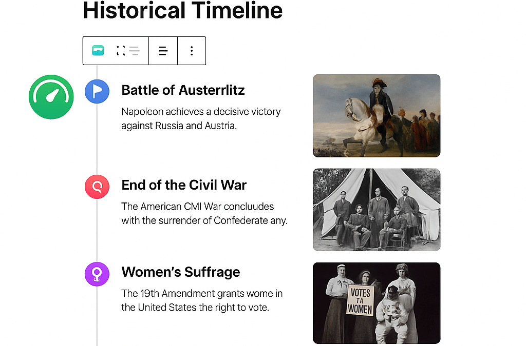 Przyspieszanie history blog sites: Timeline embeds